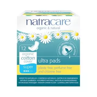 Natracare Serviettes Hygiéniques Ultra à Ailettes Super Boite 12