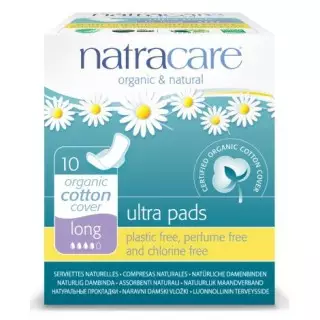 Natracare Serviettes Hygiéniques Ultra à Ailettes Long Boite 10
