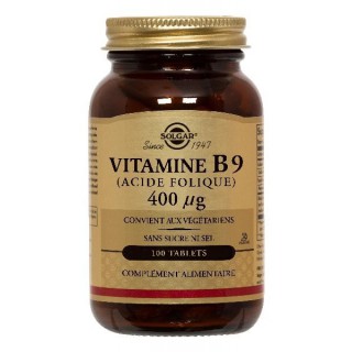 Vitamine B9 400µg Solgar boite de 100