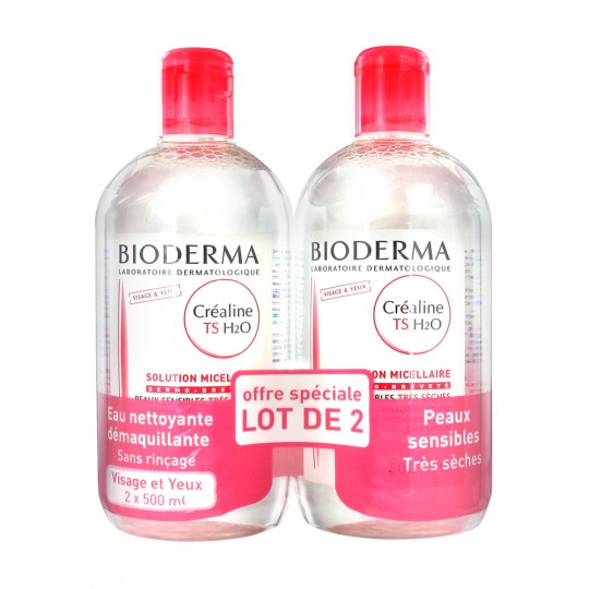 Bioderma Créaline H2O TS Solution micellaire 500ml duo