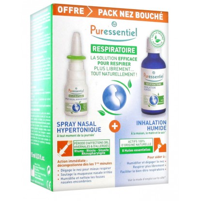 Puressentiel Pack Spray nasal 15ml + Inhalation humide 50ml