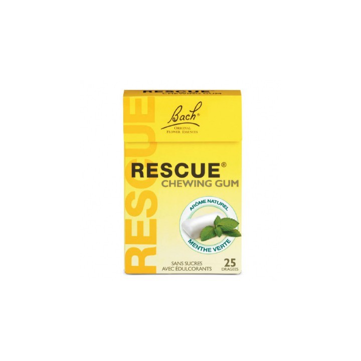 Bach Rescue Chewing-Gum Menthe Verte 25 dragees