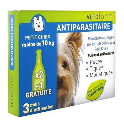 Vetoform Antiparasitaire Pipettes Petit Chien 3 Pipettes