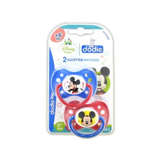 Dodie Disney 2 Sucettes Silicone 0-6 Mois Mickey