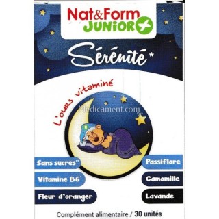 Nat&Form Junior + Sérénité Ours 30 gommes