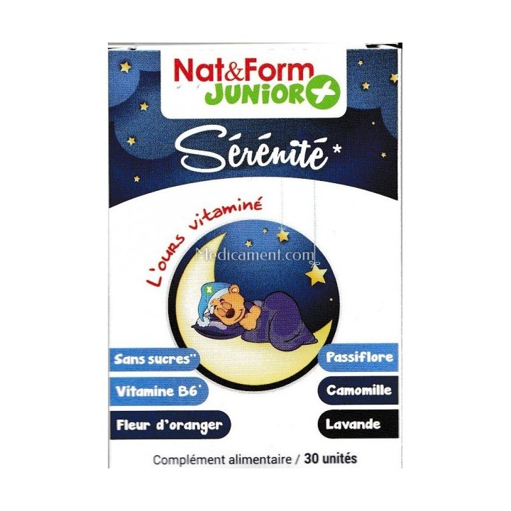 Nat&Form Junior + Sérénité Ours 30 gommes