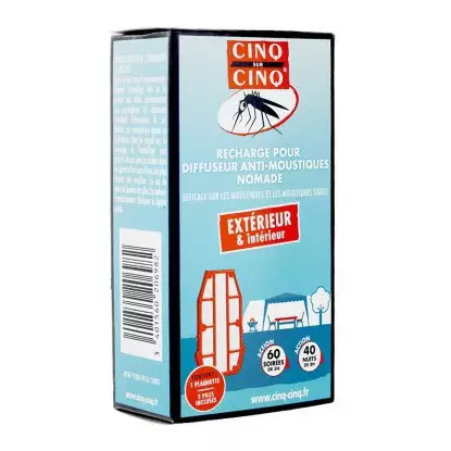 Cinq sur Cinq recharges diffuseur nomade 1 plaquette + 2 piles
