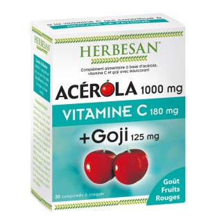 Herbesan Acérola 1000 mg + Goji - 30 comprimés à croquer
