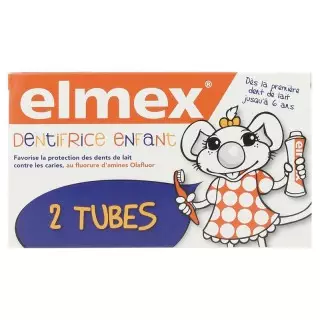 Elmex dentifrice enfant de 2 à 6 ans - 2 x 50ml