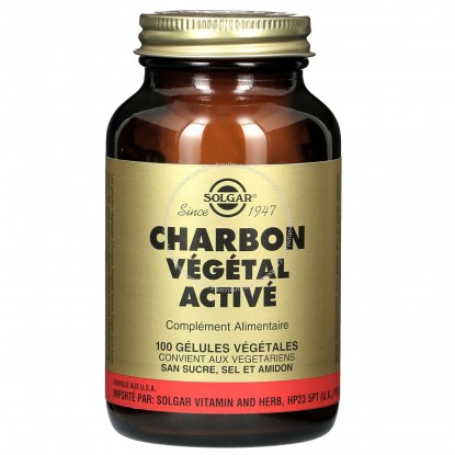 Solgar Charbon végétal activé - 100 gélules végétales c'est sur