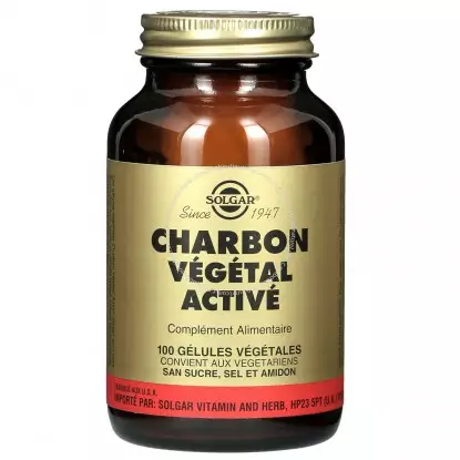 Solgar Charbon végétal activé - 100 gélules végétales