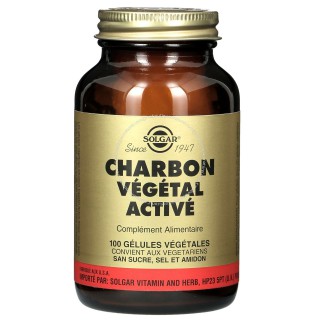 Solgar Charbon végétal activé - 100 gélules végétales