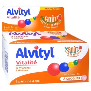 Alvityl Vitalité fraise - 30 comprimés à croquer
