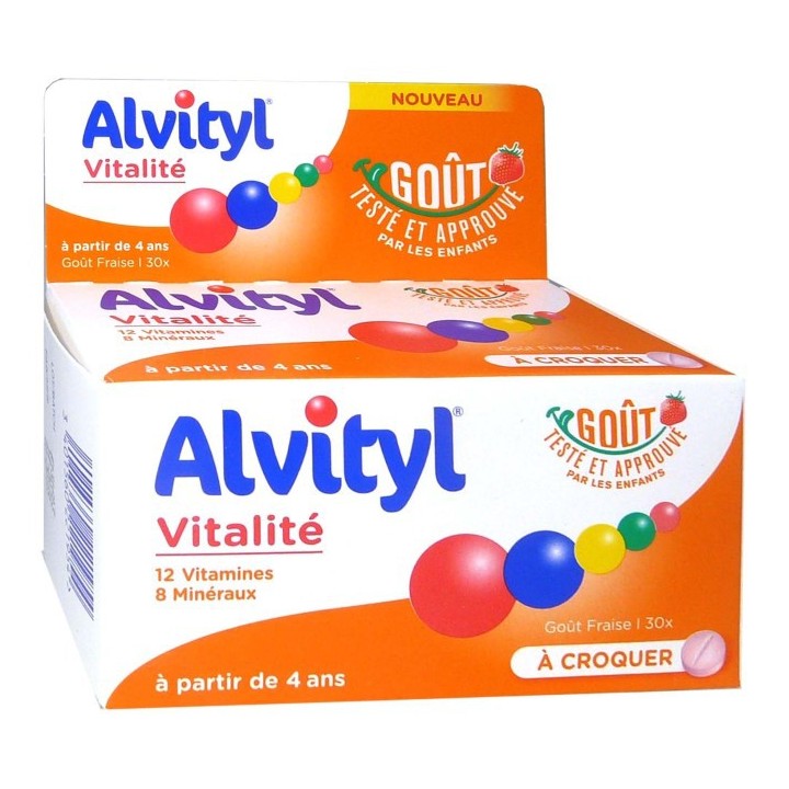 Alvityl Vitalité fraise - 30 comprimés à croquer