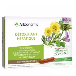 Arkofluides Détoxifiant hépatique Bio - 20 ampoules