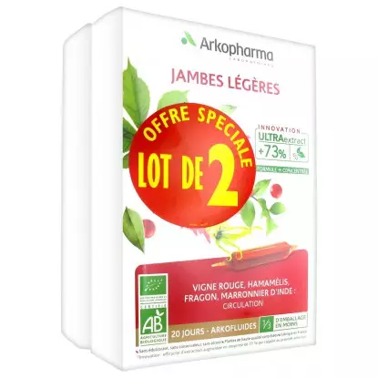 Arkofluides Jambes légères Bio - 2 x 20 ampoules