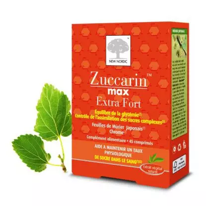New Nordic zuccarin Mûrier Extra Fort 90 Comprimés
