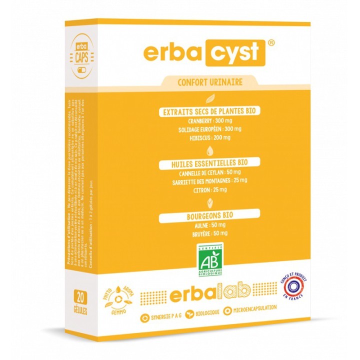 Erbalab Erbacyst - Confort urinaire - 10 gélules