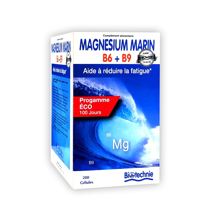 Magnésium marin B6 + B9 2x100 gélules Biotechnie