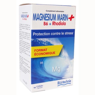 Magnesium Marin + B6 Rhodiola 90 gélules Biotechnie