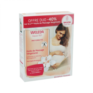 Weleda Huile de Massage Vergetures 100ml DUO