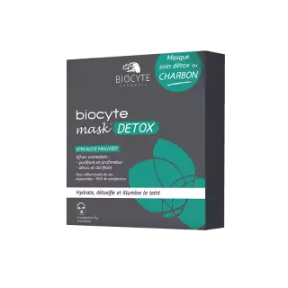 Biocyte mask détox au charbon - Boîte de 4 masques