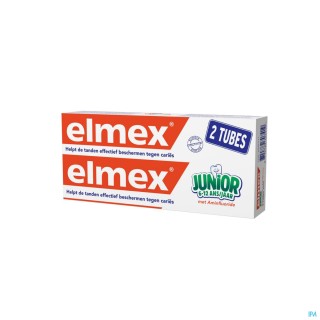Elmex dentifrice junior 2 tubes de 75ml