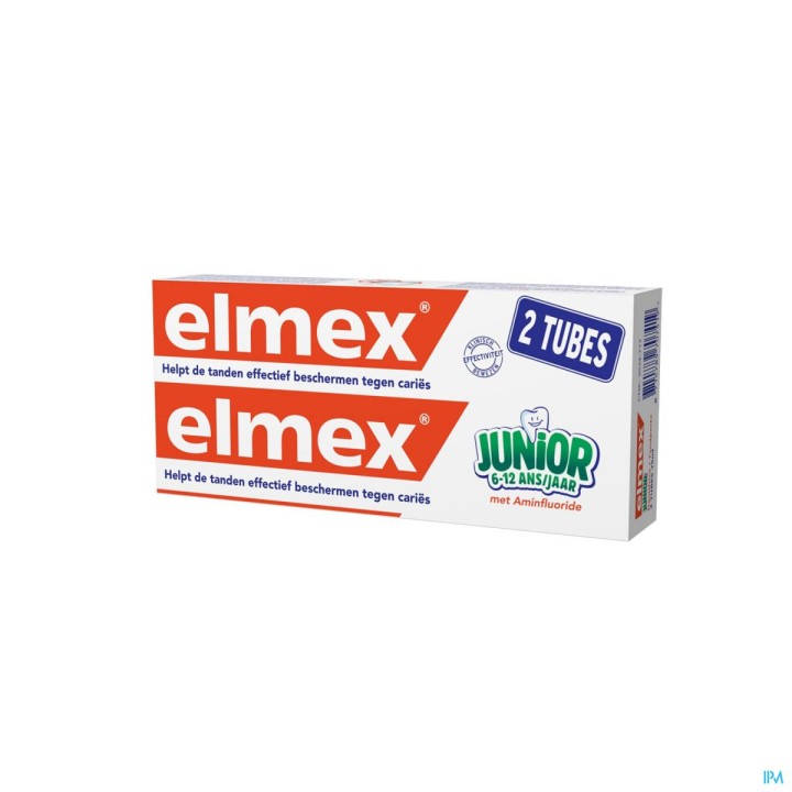 Elmex dentifrice junior 2 tubes de 75ml