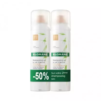 Klorane Shampooing Sec au Lait d'Avoine Spray Lot2 x 150 m