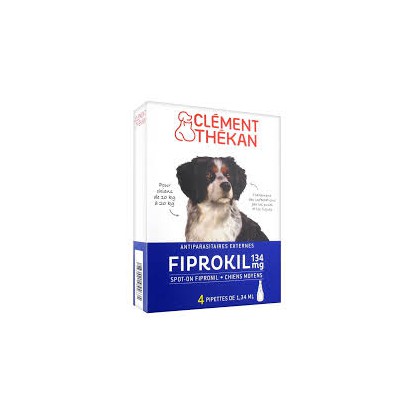 Fiprokil chien 10/20kg pipettes x 4