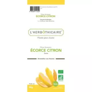 L'herbothicaire tisane écorce de citron bio 80g