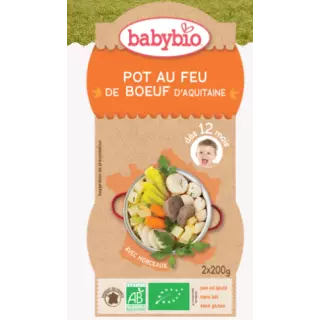 Babybio Pot au feu de boeau fermier d'aquitaine dès 12 mois 2*200g