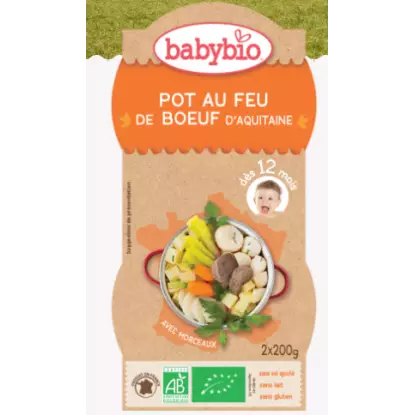 Babybio Pot au feu de boeau fermier d'aquitaine dès 12 mois 2*200g