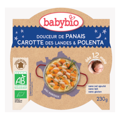 Babybio douceur panais carotte des landes, polenta dès 12 mois 230g