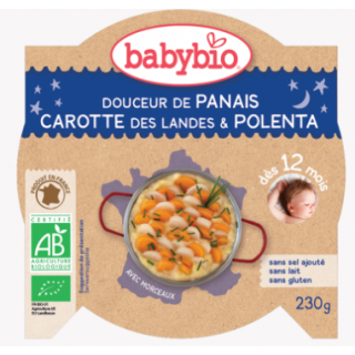 Babybio douceur panais carotte des landes, polenta dès 12 mois 230g