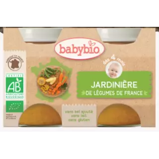 Babybio Jardinière de légumes de france, dès 4 mois, 2*130g
