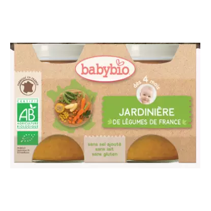 Babybio Jardinière de légumes de france, dès 4 mois, 2*130g