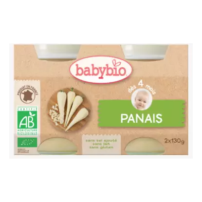 Babybio Panais du val de loire, dès 4 mois, 2*130g