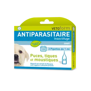 Vetoform Antiparasitaire insectifuge chiot 3 pipettes