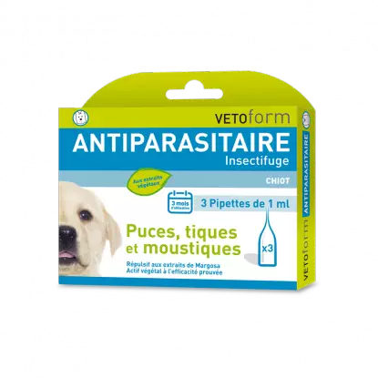 Vetoform Antiparasitaire insectifuge chiot 3 pipettes