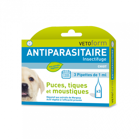 Vetoform Antiparasitaire insectifuge chiot 3 pipettes