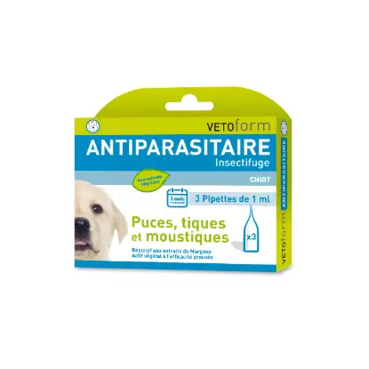 Vetoform Antiparasitaire 3 pipettes de 1 ml