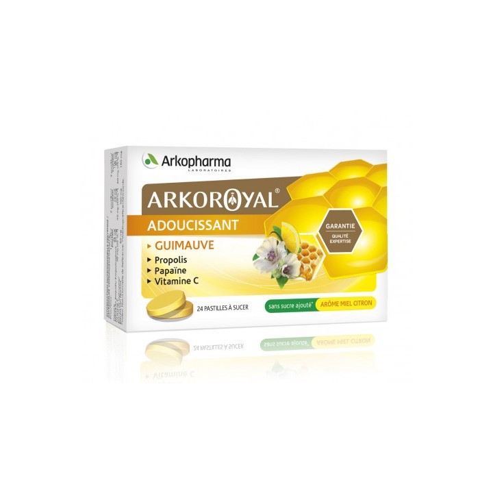 arkoroyal  adoucissant 24 pastilles arôme miel citron