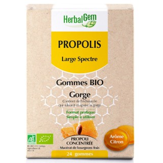 HerbalGem Propolis Bio large spectre - 24 gommes