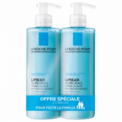 La roche posay lipikar douche-crème 400 ML LOT DE 2
