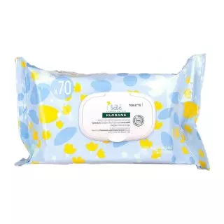 Klorane bébé 70 lingettes nettoyantes douces