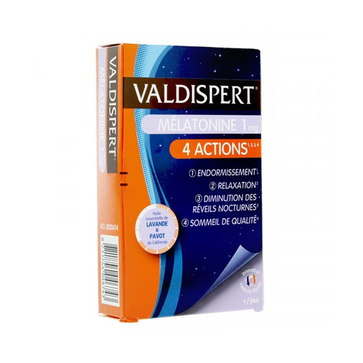 Valdispert mélatonine 1 mg 4 actions 30 capsules