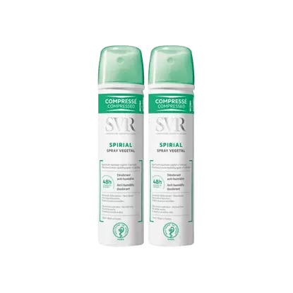 SVR Spirial déodorant végétal spray compressé 48h - Lot de 2 x 75ml