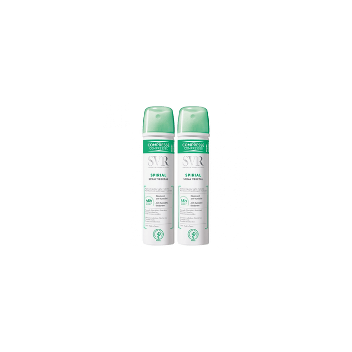 SVR Spirial déodorant végétal spray compressé 48h - Lot de 2 x 75ml