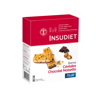 Insudiet barres céréales choco noisettes x 6